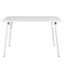 Load image into Gallery viewer, Modern Mid-Century Style Dining Table in White with Wood Legs