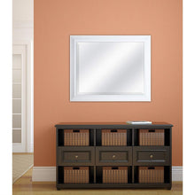 Load image into Gallery viewer, Rectangular 32 x 26 inch Bathroom Wall Mirror with 1-inch Bevel and White Frame