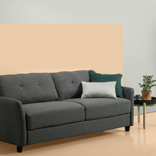 Load image into Gallery viewer, Dark Grey Fabric Upholstered Sofa Couch with Modern Flared Arms