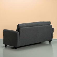 Load image into Gallery viewer, Dark Grey Fabric Upholstered Sofa Couch with Modern Flared Arms