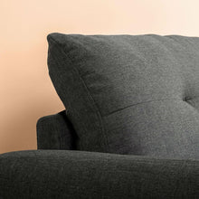 Load image into Gallery viewer, Dark Grey Fabric Upholstered Sofa Couch with Modern Flared Arms