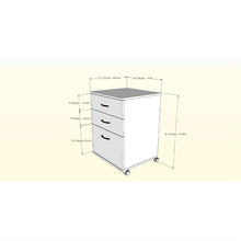Load image into Gallery viewer, Contemporary 3-Drawer Mobile Filing Cabinet in Natural Maple Finish