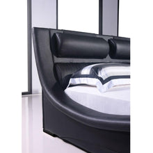 Load image into Gallery viewer, King size Modern Black Faux Leather Upholstered Platform Bed with Headboard