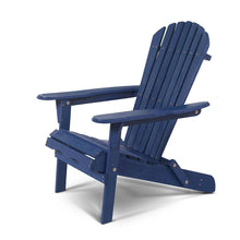 Load image into Gallery viewer, Patio Outdoor Folding Wood Adirondack Chair in Navy Blue Fir Wood
