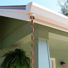 Load image into Gallery viewer, Solid Copper 8.5 Ft Rain Gutter Rain Chain