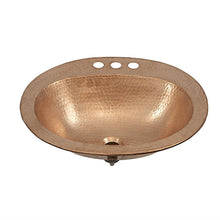 Load image into Gallery viewer, Oval 20 x 17 inch Drop-in Solid Copper Bathroom Sink