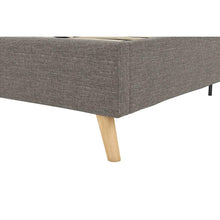 Load image into Gallery viewer, Full size Grey Linen Upholstered Platform Bed with Wingback Headboard