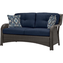 Load image into Gallery viewer, Outdoor 6-Piece Resin Wicker Patio Furniture Lounge Set with Navy Blue Seat Cushions