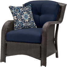 Load image into Gallery viewer, Outdoor 6-Piece Resin Wicker Patio Furniture Lounge Set with Navy Blue Seat Cushions