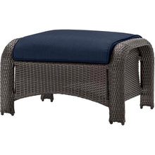 Load image into Gallery viewer, Outdoor 6-Piece Resin Wicker Patio Furniture Lounge Set with Navy Blue Seat Cushions