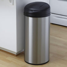 Load image into Gallery viewer, Round Stainless Steel 13-Gallon Touchless Kitchen Trash Can