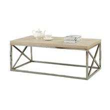 Load image into Gallery viewer, Modern Rectangular Coffee Table with Natural Wood Top and Metal Legs