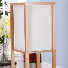 Load image into Gallery viewer, Modern 63-inch Tall Asian Style Floor Lamp with Off-White Shade in Natural Finish