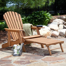 Load image into Gallery viewer, Oversized Classic Adirondack Chair with Pull-Out Ottoman in Natural