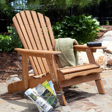 Load image into Gallery viewer, Oversized Classic Adirondack Chair with Pull-Out Ottoman in Natural