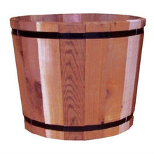 Load image into Gallery viewer, 18.5-inch Outdoor Barrel Planter in Cedar Wood - Made in USA