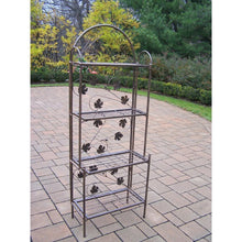 Load image into Gallery viewer, Cast Iron Bakers Rack with Grape Vine Design in Antique Bronze