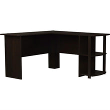 Load image into Gallery viewer, L-Shaped Corner Computer Office Desk in Dark Brown Espresso Finish