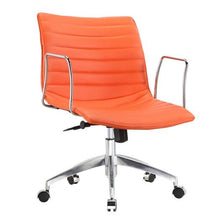 Load image into Gallery viewer, Orange Modern Mid-Back Office Chair Mid-Century Style with Metal Arms