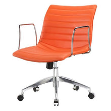 Load image into Gallery viewer, Orange Modern Mid-Back Office Chair Mid-Century Style with Metal Arms