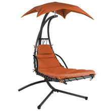 Load image into Gallery viewer, Orange-Red Single Person Sturdy Modern Chaise Lounger Hammock Chair Porch Swing