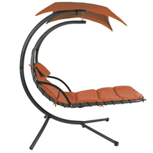 Load image into Gallery viewer, Orange-Red Single Person Sturdy Modern Chaise Lounger Hammock Chair Porch Swing