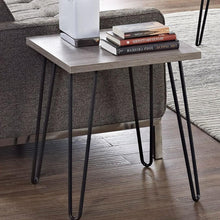 Load image into Gallery viewer, Modern Classic Vintage Style End Table with Wood Top and Metal Legs