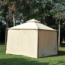 Load image into Gallery viewer, Outdoor Patio Garden 10 x 10 Ft Gazebo with Off White Canopy and Curtains
