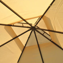 Load image into Gallery viewer, Outdoor Patio Garden 10 x 10 Ft Gazebo with Off White Canopy and Curtains