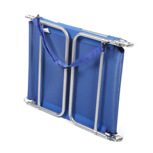 Load image into Gallery viewer, Blue Chaise Lounge Beach Chair with Rustproof Steel Frame