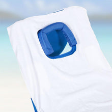 Load image into Gallery viewer, Blue Chaise Lounge Beach Chair with Rustproof Steel Frame