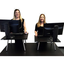 Load image into Gallery viewer, Adjustable Height Stand Up Desk Maker in Black - Elevates your Desk to Standing Height