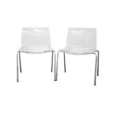 Load image into Gallery viewer, Set of 2 Modern Dining Chairs with Clear Seat and Metal Legs