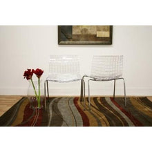 Load image into Gallery viewer, Set of 2 Modern Dining Chairs with Clear Seat and Metal Legs