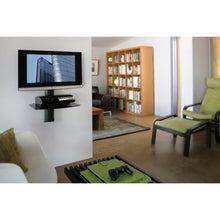 Load image into Gallery viewer, Black Audio Video Wall Shelf for DVD Player Cable Box Nettop PC etc