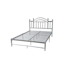 Load image into Gallery viewer, Full size Silver Metal Platform Bed Frame with Arched Headboard