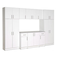 Load image into Gallery viewer, White Tall Storage Cabinet for Brooms and Mops
