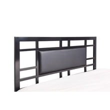 Load image into Gallery viewer, Full size Modern Classic Metal Platform Bed Frame with Black Upholstered Headboard