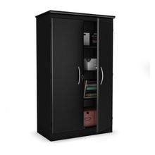 Load image into Gallery viewer, Black Storage Cabinet with 2-Doors Great for Bedroom Wardrobe Armoire and Office