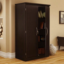 Load image into Gallery viewer, Black Storage Cabinet with 2-Doors Great for Bedroom Wardrobe Armoire and Office