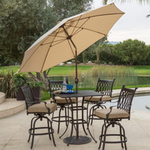 Load image into Gallery viewer, Beige Canopy 9-Ft Patio Umbrella with Push Button Tilt and Bronze Finish Pole