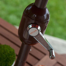 Load image into Gallery viewer, Beige Canopy 9-Ft Patio Umbrella with Push Button Tilt and Bronze Finish Pole