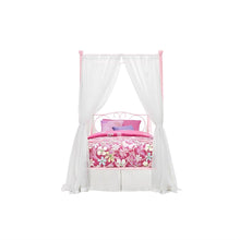 Load image into Gallery viewer, Twin size Sturdy Metal Canopy Bed in Pink