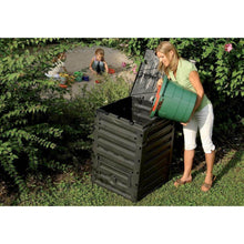 Load image into Gallery viewer, UV-Resistant Black Recycled Plastic Compost Bin with Lid - 79 Gallon