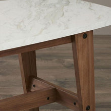 Load image into Gallery viewer, Modern Wood Coffee Table with Faux Marble Top
