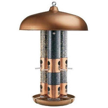 Load image into Gallery viewer, Copper Finish Triple Tube Bird Feeder