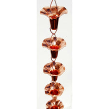 Load image into Gallery viewer, Pure Copper 8-Ft Flower Rain Chain Rainwater Gutter Downspout