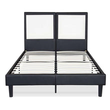 Load image into Gallery viewer, Full size Modern Faux Leather Platform Bed Frame with Headboard