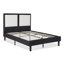 Load image into Gallery viewer, Full size Modern Faux Leather Platform Bed Frame with Headboard