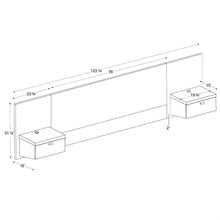 Load image into Gallery viewer, King size Floating Headboard with Nightstands in Espresso